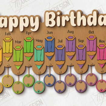 Intra απο ξύλο plywood  Χρώμα wenge 3mm-4mm πάχος - Γενέθλια στην τάξη | Πίνακας γενεθλίων |CNC Δίασταση 40x50 cm INTRAFABR-121345158 - Image 1