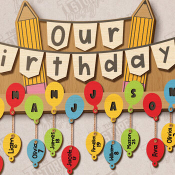 Intra απο ξύλο plywood  Χρώμα wenge 3mm-4mm πάχος - Πακέτο γενεθλίων στην τάξη|Πίνακας γενεθλίων Δίασταση 40x50 cm INTRAFABR-32327582 - Image 3