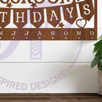 Intra απο ξύλο plywood Χρώμα wenge 3mm-4mm πάχος - Classroom Birthday Monthly Planner Δίασταση 40x50 cm INTRAFABR-30648436 - Image 1
