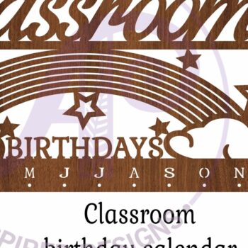 Intra απο ξύλο plywood  Χρώμα wenge 3mm-4mm πάχος - Μηνιαίο πρόγραμμα γενεθλίων Classroom Rainbow Δίασταση 40x50 cm INTRAFABR-82007028 - Image 3