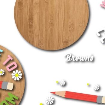 Intra απο ξύλο plywood  Χρώμα wenge 3mm-4mm πάχος - Ταμπέλα καλωσορίσματος στην τάξη Κρεμάστρα πόρτας Δίασταση 20x20 cm INTRAFABR-85201747 - Image 4