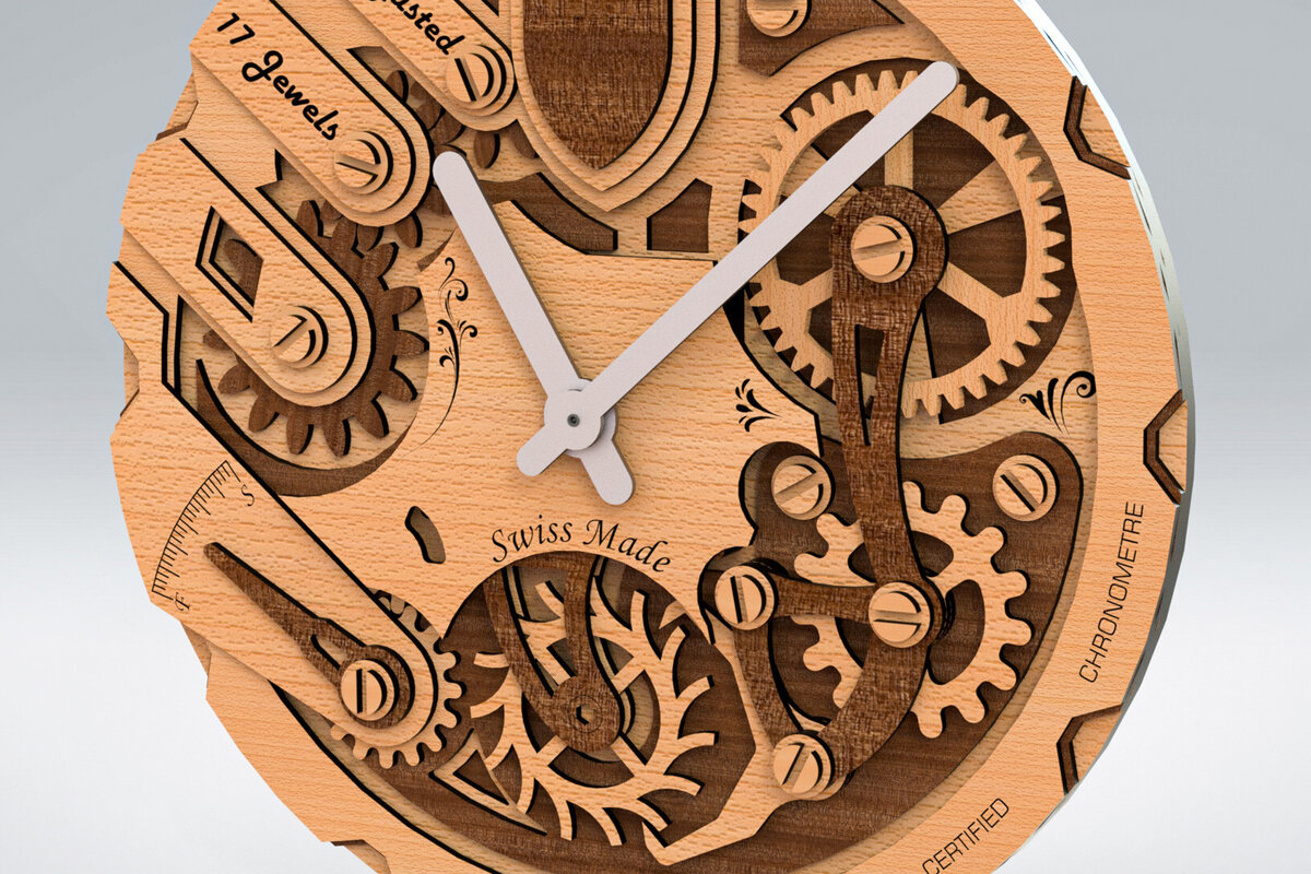 Intra απο ξύλο plywood  Χρώμα wenge 3mm-4mm πάχος - Αρχεία ρολογιού για κόφτες λέιζερ Δίασταση 20x20 cm INTRAFABR-119607102