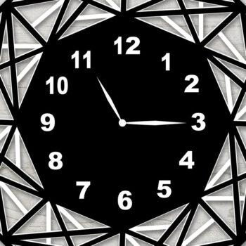 Intra απο ξύλο plywood Χρώμα wenge 3mm-4mm πάχος - Ρολόι κομμένο με λέιζερ Ρολόι τοίχου Πολυγωνικό Las Δίασταση 15x15 cm INTRAFABR-120883810 - Image 4