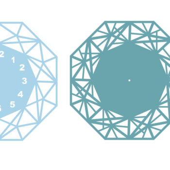 Intra απο ξύλο plywood Χρώμα wenge 3mm-4mm πάχος - Ρολόι κομμένο με λέιζερ Ρολόι τοίχου Πολυγωνικό Las Δίασταση 15x15 cm INTRAFABR-120883810 - Image 5