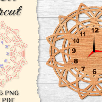 Intra απο ξύλο plywood Χρώμα wenge 3mm-4mm πάχος - Ρολόι Mandala Lasercut Δίασταση 30x30 cm INTRAFABR-119952128 - Image 1