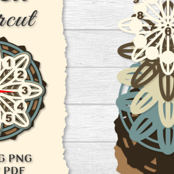 Intra απο ξύλο plywood  Χρώμα wenge 3mm-4mm πάχος - Ρολόι Mandala Lasercut Δίασταση 30x30 cm INTRAFABR-91349613 - Image 2