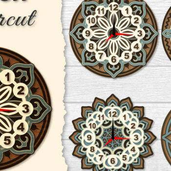 Intra απο ξύλο plywood Χρώμα wenge 3mm-4mm πάχος - Ρολόι Mandala Lasercut BNDLES Δίασταση 30x30 cm INTRAFABR-122536951 - Image 1