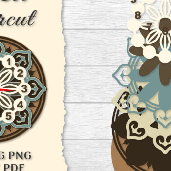 Intra απο ξύλο plywood Χρώμα wenge 3mm-4mm πάχος - Ρολόι Mandala Lasercut BNDLES Δίασταση 30x30 cm INTRAFABR-122536951 - Image 6