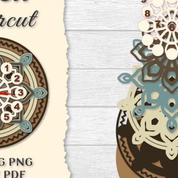 Intra απο ξύλο plywood Χρώμα wenge 3mm-4mm πάχος - Ρολόι Mandala Lasercut BNDLES Δίασταση 30x30 cm INTRAFABR-122536951 - Image 7