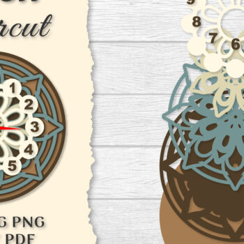 Intra απο ξύλο plywood Χρώμα wenge 3mm-4mm πάχος - Ρολόι Mandala Lasercut BNDLES Δίασταση 30x30 cm INTRAFABR-122536951 - Image 9