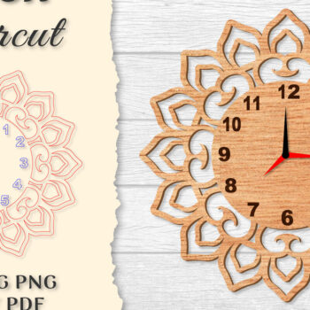 Intra απο ξύλο plywood Χρώμα wenge 3mm-4mm πάχος - Ρολόι Mandala Lasercut BNDLES Δίασταση 30x30 cm INTRAFABR-69823044 - Image 4