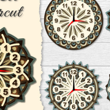 Intra απο ξύλο plywood Χρώμα wenge 3mm-4mm πάχος - Ρολόι Mandala Lasercut BNDLES Δίασταση 30x30 cm INTRAFABR-69822914 - Image 1