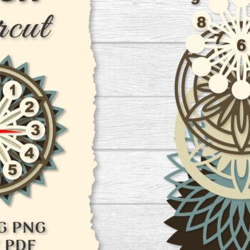 Intra απο ξύλο plywood Χρώμα wenge 3mm-4mm πάχος - Ρολόι Mandala Lasercut BNDLES Δίασταση 30x30 cm INTRAFABR-69822914 - Image 8