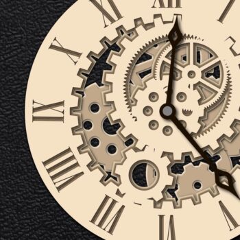 Intra απο ξύλο plywood Χρώμα wenge 3mm-4mm πάχος - Ρολόι πολλαπλών επιπέδων 3D Δίασταση 20x20 cm INTRAFABR-86116833 - Image 1