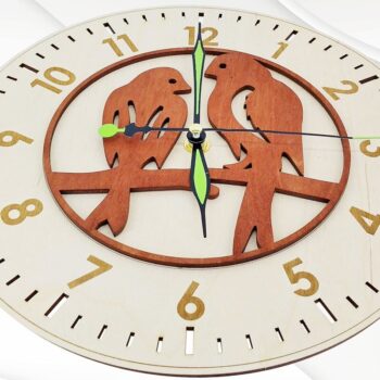 Intra απο ξύλο plywood Χρώμα wenge 3mm-4mm πάχος - Ρολόι με 2 μοτίβα για . Δίασταση 20x20 cm INTRAFABR-107356879 - Image 2