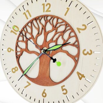 Intra απο ξύλο plywood Χρώμα wenge 3mm-4mm πάχος - Ρολόι με 2 μοτίβα για . Δίασταση 20x20 cm INTRAFABR-107356879 - Image 3