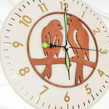 Intra απο ξύλο plywood Χρώμα wenge 3mm-4mm πάχος - Ρολόι με 2 μοτίβα για . Δίασταση 20x20 cm INTRAFABR-107356879 - Image 4