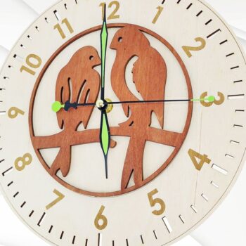 Intra απο ξύλο plywood Χρώμα wenge 3mm-4mm πάχος - Ρολόι με 2 μοτίβα για . Δίασταση 20x20 cm INTRAFABR-107356879 - Image 5