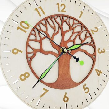 Intra απο ξύλο plywood Χρώμα wenge 3mm-4mm πάχος - Ρολόι με 2 μοτίβα για . Δίασταση 20x20 cm INTRAFABR-107356879 - Image 8