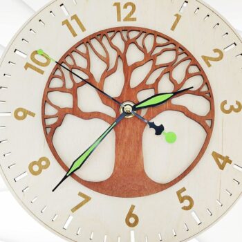 Intra απο ξύλο plywood Χρώμα wenge 3mm-4mm πάχος - Ρολόι με 2 μοτίβα για . Δίασταση 20x20 cm INTRAFABR-107356879 - Image 9