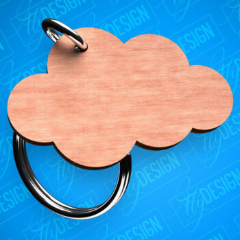 Intra απο ξύλο plywood  Χρώμα wenge 3mm-4mm πάχος - Cloud Keychain Shapes Δίασταση 4x4 cm INTRAFABR-107013275 - Image 1