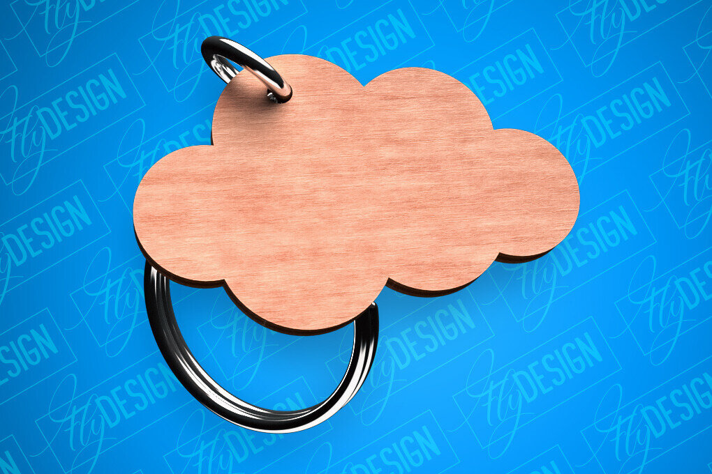 Intra απο ξύλο plywood  Χρώμα wenge 3mm-4mm πάχος - Cloud Keychain Shapes Δίασταση 4x4 cm INTRAFABR-107013275