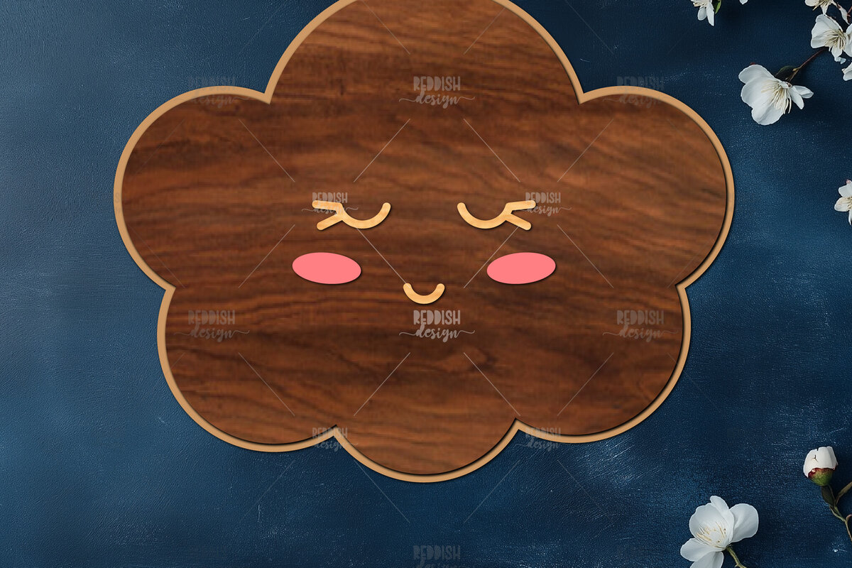 Intra απο ξύλο plywood  Χρώμα wenge 3mm-4mm πάχος - Cloud Wooden Nursery Δίασταση 20x20 cm INTRAFABR-102531798