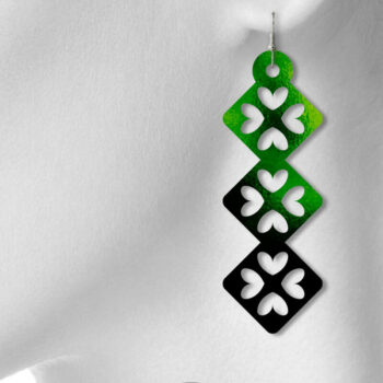 Intra απο ξύλο plywood Χρώμα wenge 3mm-4mm πάχος - Clover Earrings , St Patrick's Day Δίασταση 3x3 cm INTRAFABR-97657258 - Image 5