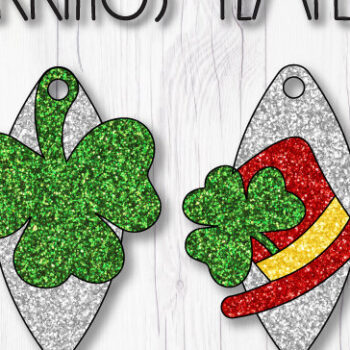 Intra απο ξύλο plywood Χρώμα wenge 3mm-4mm πάχος - Πρότυπο σκουλαρίκια τριφύλλι Δίασταση 3x3 cm INTRAFABR-97657322 - Image 1