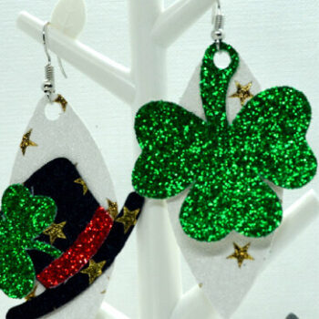 Intra απο ξύλο plywood Χρώμα wenge 3mm-4mm πάχος - Πρότυπο σκουλαρίκια τριφύλλι Δίασταση 3x3 cm INTRAFABR-97657322 - Image 2