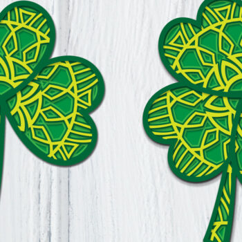 Intra απο ξύλο plywood  Χρώμα wenge 3mm-4mm πάχος - Clover Mandala 3D Layered Papercut Δίασταση 30x30 cm INTRAFABR-75617100 - Image 1