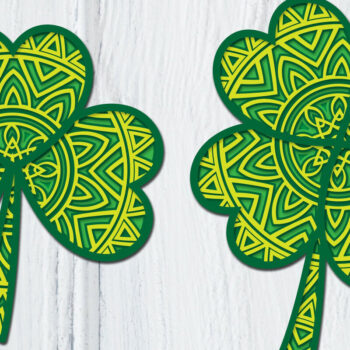 Intra απο ξύλο plywood  Χρώμα wenge 3mm-4mm πάχος - Πακέτο με χάρτινη κοπή με στρώματα Clover Mandala Δίασταση 30x30 cm INTRAFABR-66935661 - Image 5