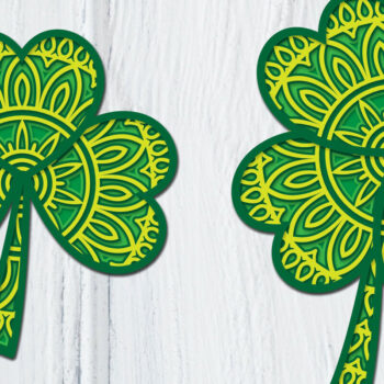 Intra απο ξύλο plywood  Χρώμα wenge 3mm-4mm πάχος - Πακέτο με χάρτινη κοπή με στρώματα Clover Mandala Δίασταση 30x30 cm INTRAFABR-66935661 - Image 6