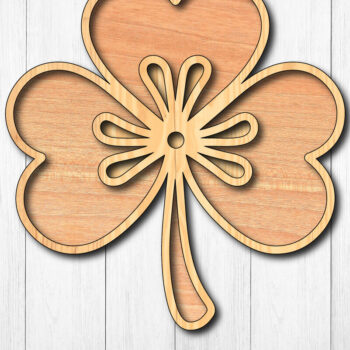 Intra απο ξύλο plywood  Χρώμα wenge 3mm-4mm πάχος - Τριφύλλι St. Patrick's Day Laser-Cut Δίασταση 4x4 cm INTRAFABR-92539687 - Image 3