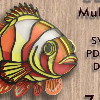 Intra απο ξύλο plywood Χρώμα wenge 3mm-4mm πάχος - Αρχεία Clown Fish 3d Multilayer Δίασταση 91x5 cm INTRAFABR-92539532 - Image 1