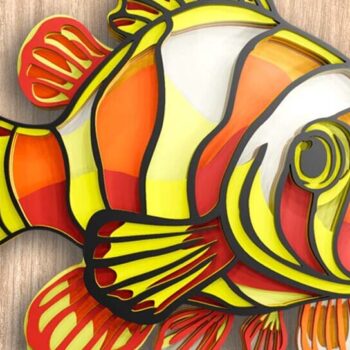 Intra απο ξύλο plywood Χρώμα wenge 3mm-4mm πάχος - Αρχεία Clown Fish 3d Multilayer Δίασταση 91x5 cm INTRAFABR-92539532 - Image 2