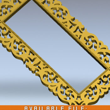 Intra απο ξύλο plywood Χρώμα wenge 3mm-4mm πάχος - CNC Mirror Frame Graphic Δίασταση 20x25 cm INTRAFABR-98477765 - Image 1