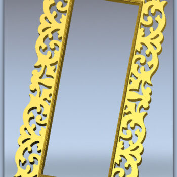 Intra απο ξύλο plywood Χρώμα wenge 3mm-4mm πάχος - CNC Mirror Frame Graphic Δίασταση 20x25 cm INTRAFABR-98477765 - Image 3