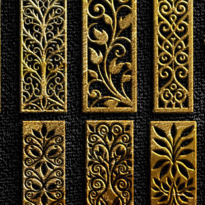 Intra απο ξύλο plywood  Χρώμα wenge 3mm-4mm πάχος - Σχέδια έτοιμα κομμένα με CNC Δίασταση 3x3 cm INTRAFABR-98477838