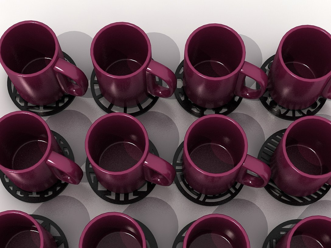 Intra απο ξύλο plywood  Χρώμα wenge 3mm-4mm πάχος - Coaster Bundle, Round Costers Laser Δίασταση 30x20 cm INTRAFABR-98477624