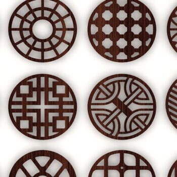 Intra απο ξύλο plywood Χρώμα wenge 3mm-4mm πάχος - Coaster Bundle, Round Costers Laser Δίασταση 30x20 cm INTRAFABR-98477624 - Image 2