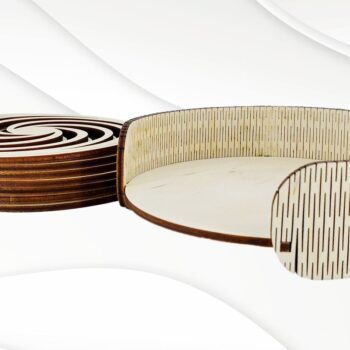 Intra απο ξύλο plywood  Χρώμα wenge 3mm-4mm πάχος - Θήκη σουβέρ με Hot Stand Δίασταση 30x20 cm INTRAFABR-98477333 - Image 6