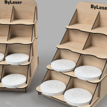 Intra απο ξύλο plywood  Χρώμα wenge 3mm-4mm πάχος - Στάση επίδειξης πάγκου σουβέρ Δίασταση 20x20 cm INTRAFABR-120098596 - Image 1