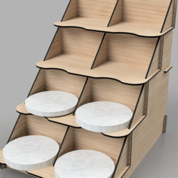 Intra απο ξύλο plywood  Χρώμα wenge 3mm-4mm πάχος - Στάση επίδειξης πάγκου σουβέρ Δίασταση 20x20 cm INTRAFABR-120098596 - Image 5