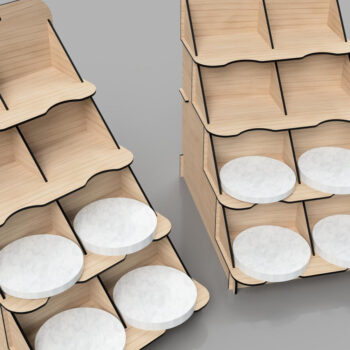 Intra απο ξύλο plywood  Χρώμα wenge 3mm-4mm πάχος - Στάση επίδειξης πάγκου σουβέρ Δίασταση 20x20 cm INTRAFABR-120098596 - Image 8