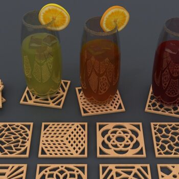 Intra απο ξύλο plywood Χρώμα wenge 3mm-4mm πάχος - Διανυσματικά αρχεία γεωμετρικών μοτίβων σουβέρ Δίασταση 30x20 cm INTRAFABR-108803702 - Image 6