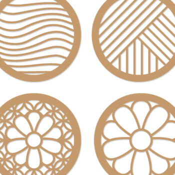 Intra απο ξύλο plywood  Χρώμα wenge 3mm-4mm πάχος - Coaster Lasercut - κοπής με λέιζερ Δίασταση 30x20 cm INTRAFABR-30927226 - Image 1