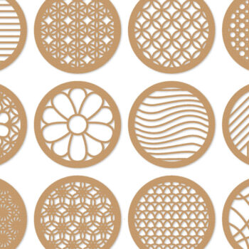 Intra απο ξύλο plywood Χρώμα wenge 3mm-4mm πάχος - Coaster Lasercut - κοπής με λέιζερ Δίασταση 30x20 cm INTRAFABR-30925432 - Image 1