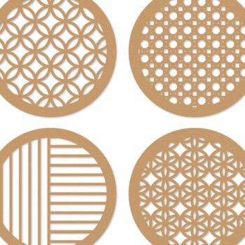 Intra απο ξύλο plywood  Χρώμα wenge 3mm-4mm πάχος - Coaster Lasercut - κοπής με λέιζερ Δίασταση 30x20 cm INTRAFABR-30925882 - Image 1