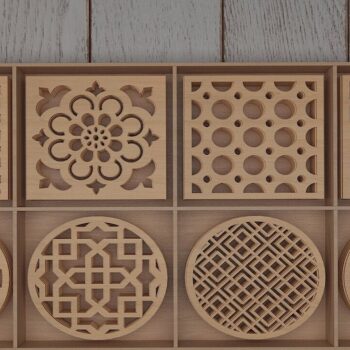 Intra απο ξύλο plywood Χρώμα wenge 3mm-4mm πάχος - Σετ σουβέρ και κουτί με διαχωριστικά Δίασταση 30x20 cm INTRAFABR-30926362 - Image 3